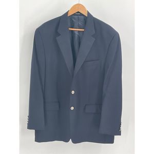 Izod Blazer Sport Coat Men’s Size 46 R Navy Blue Silver‎ Buttons Suit Jacket